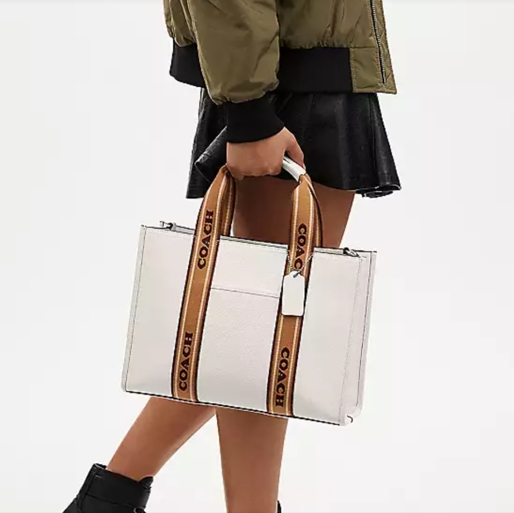 New! Best Seller! Smith Tote in Silver/Chalk Multi - White - Picture 7 of 8